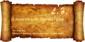 Lazarovics Honória névjegykártya